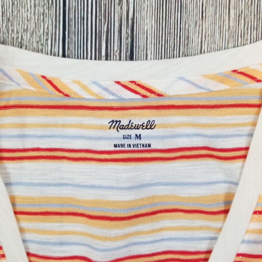 Madewell NWT V Neck Fieldgate Stripe Pocket Tank - Picture 4 of 7